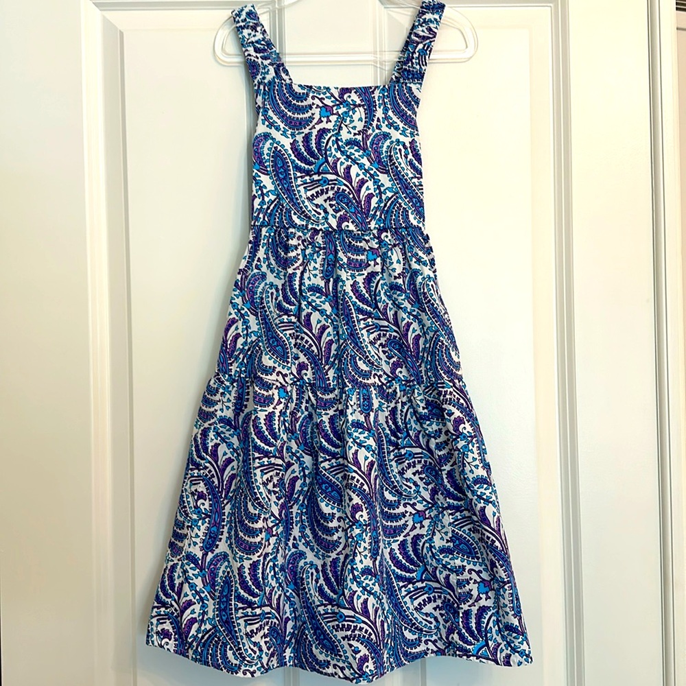 J Crew Crew Cuts Purple, Blue & White Dress. Size 7.